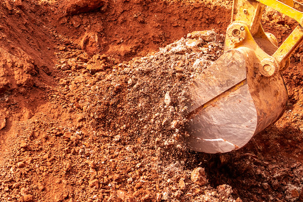 Excavation digging up soil in Ballarat.